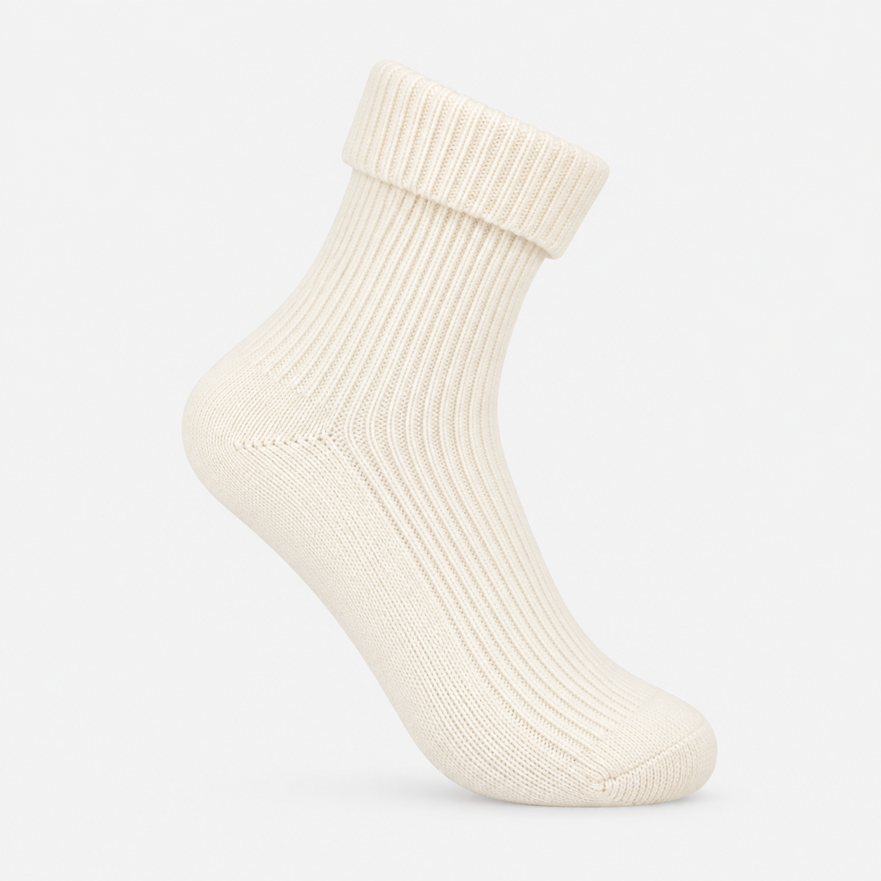 Totes Toasties 1PP CASHMERE TURN OVER TOP SOCKS Womens Ankle Socks Cream