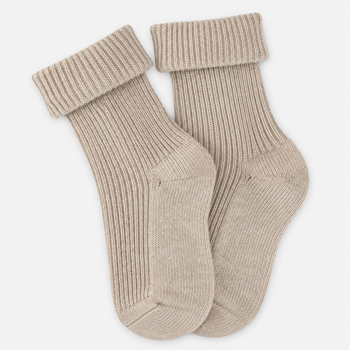 Totes Toasties 1PP CASHMERE TURN OVER TOP SOCKS Womens Ankle Socks Oat