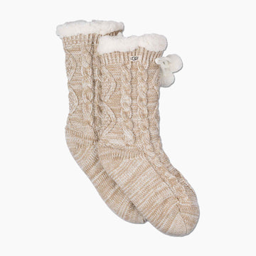 UGG POM POM FLEECE LINED Womens Socks Cream