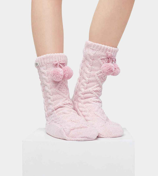UGG POM POM FLEECE LINED Womens Socks Seashell Pink