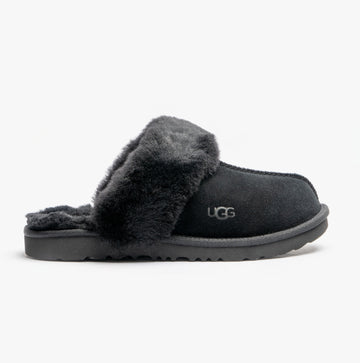 UGG COZY II Unisex Kids Suede Slippers Black