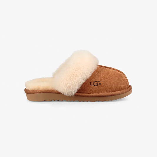 UGG COZY II Girls Suede Slippers Chestnut
