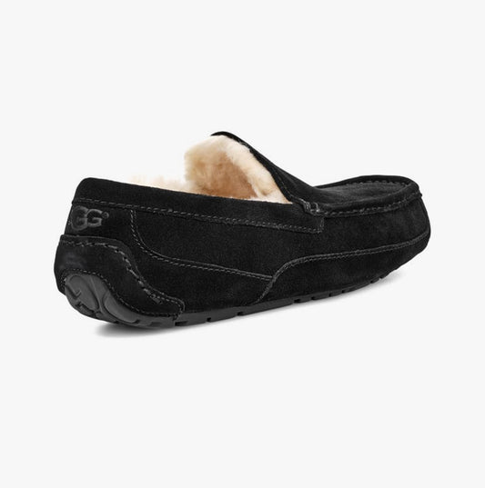 UGG ASCOT Mens Suede Moccasin Slippers Black