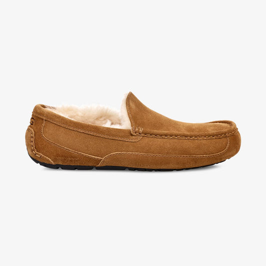 UGG ASCOT Mens Suede Moccasin Slippers Chestnut