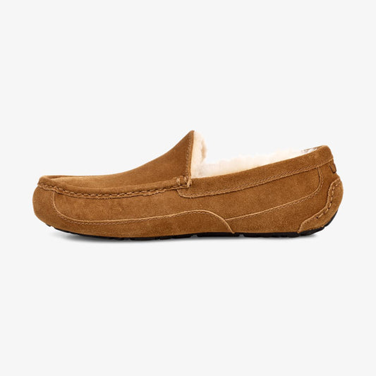 UGG ASCOT Mens Suede Moccasin Slippers Chestnut