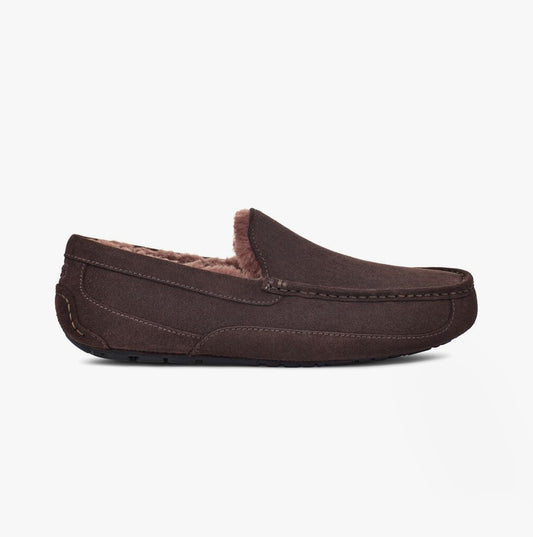 UGG ASCOT Mens Suede Moccasin Slippers Dusted Cocoa