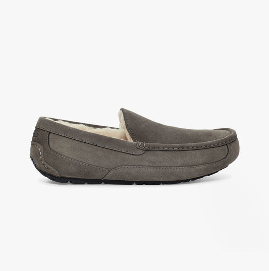 UGG ASCOT Mens Moccasin Suede Slippers Grey