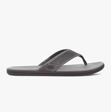UGG SEASIDE LEATHER Mens Flip Flops Medium Grey