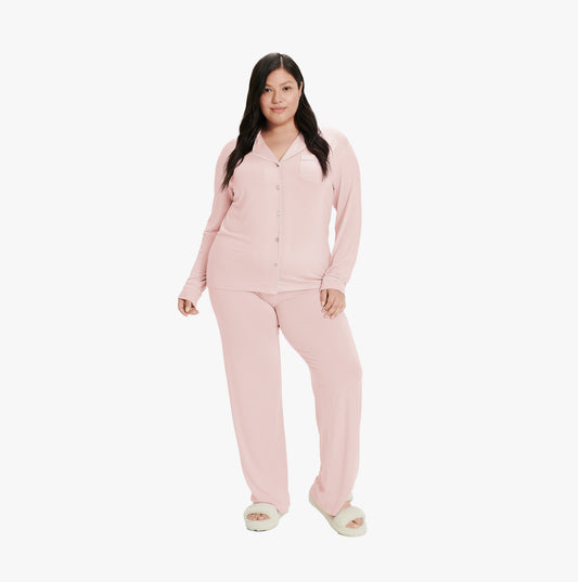 UGG LENON Womens Jersey Pyjama Set Pink Cloud