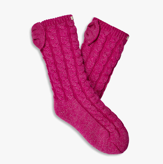 UGG LAILA BOW FLEECE LINED Womens Socks Solferino Pink / Silver