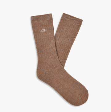 UGG TREY RIB KNIT Mens Crew Socks Chestnut