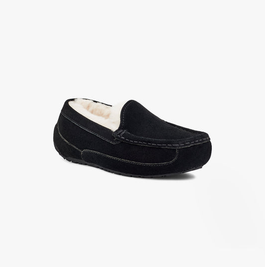 UGG ASCOT Unisex Kids Slippers Black Suede