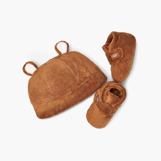 UGG BIXBEE AND BEANIE Kids Fleece Gift Set Chestnut