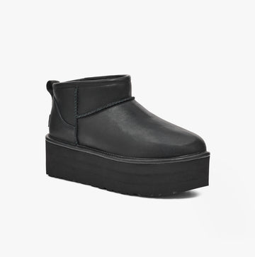 UGG CLASSIC ULTRA MINI PLATFORM Womens Classic Boots Black Leather