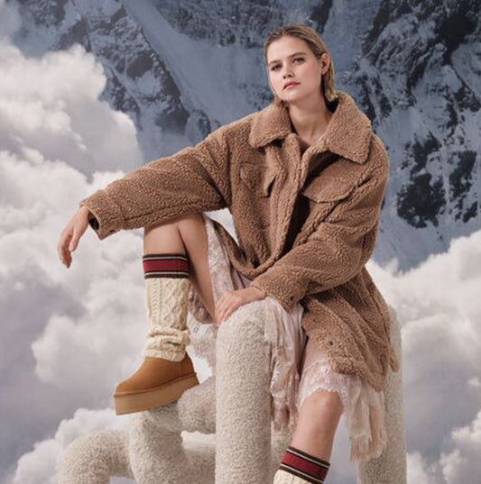 UGG FRANKIE UGGFLUFF Womens Shirt Jacket Camel