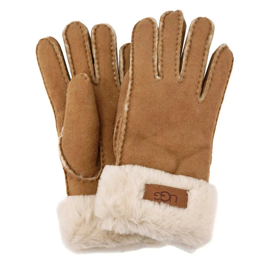 UGG TURN CUFF Womens Gloves Chestnut