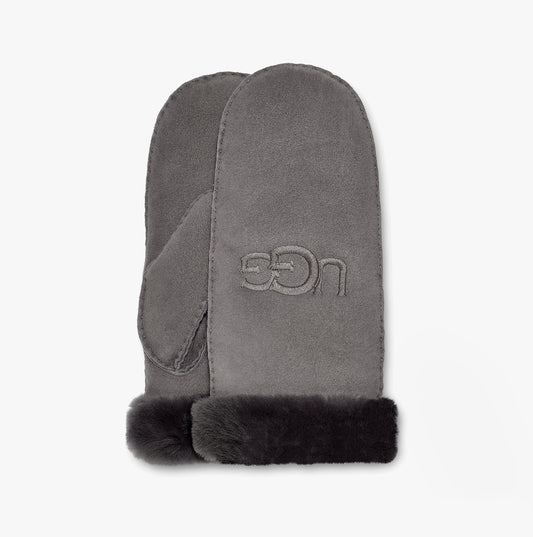 UGG SHEEPSKIN EMBROIDER MITTEN Womens Gloves Metal