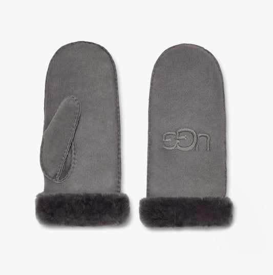 UGG SHEEPSKIN EMBROIDER MITTEN Womens Gloves Metal