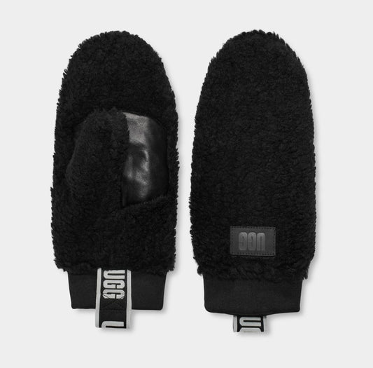 UGG SHERPA MITTEN LOGO TAPE Womens Black