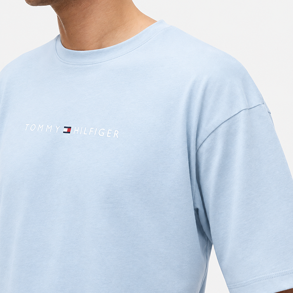 Tommy Hilfiger SS LOGO TEE Mens T-Shirt Breezy Blue