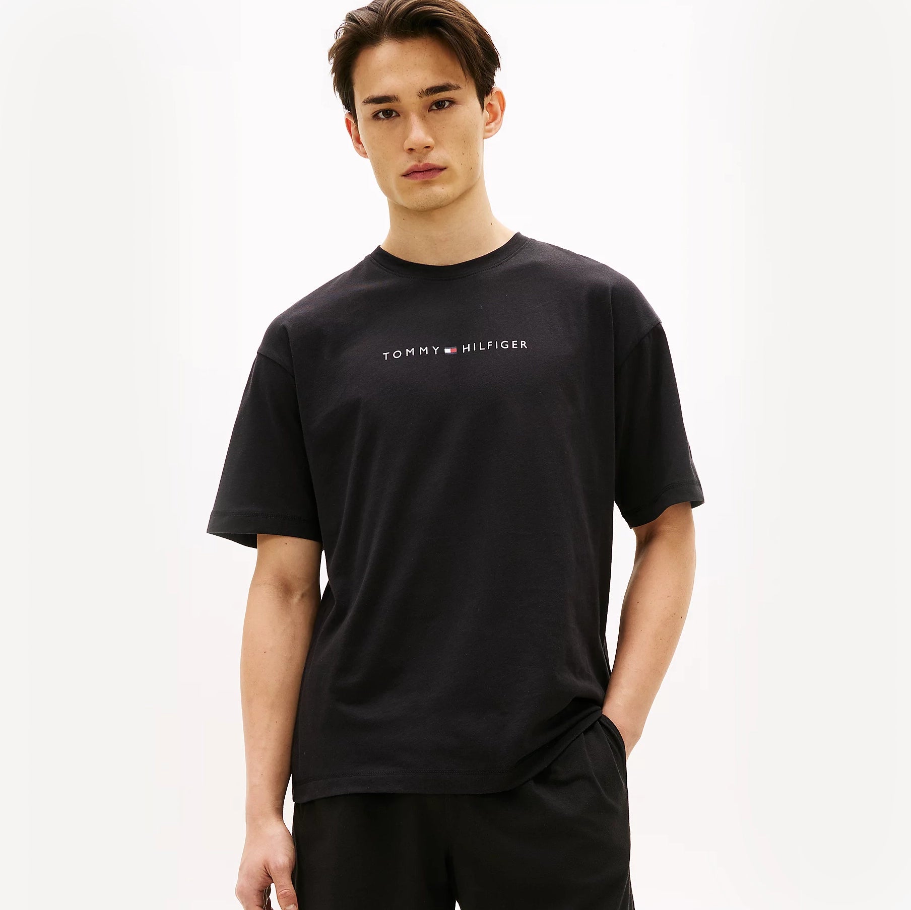 Tommy Hilfiger SS LOGO TEE Mens T-Shirt Black