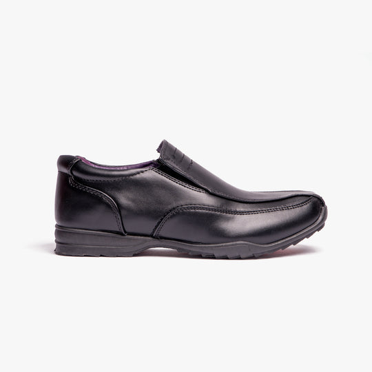 US Brass B612A Boys Slip On School Shoes Black