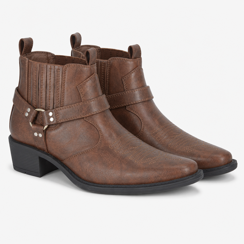 US Brass EASTWOOD Mens Cowboy & Western Boots Brown Crazyhorse