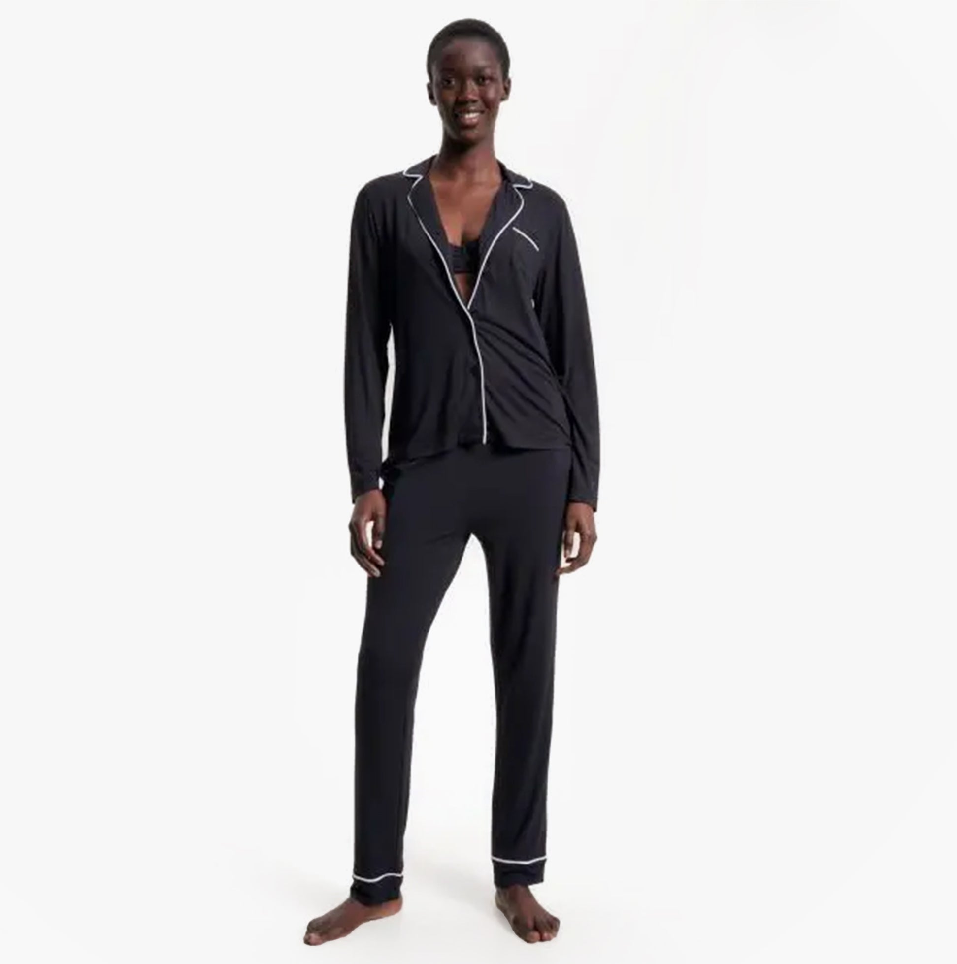 Tommy Hilfiger MODAL PYJ PANT WIPIPING Womens Pants Black