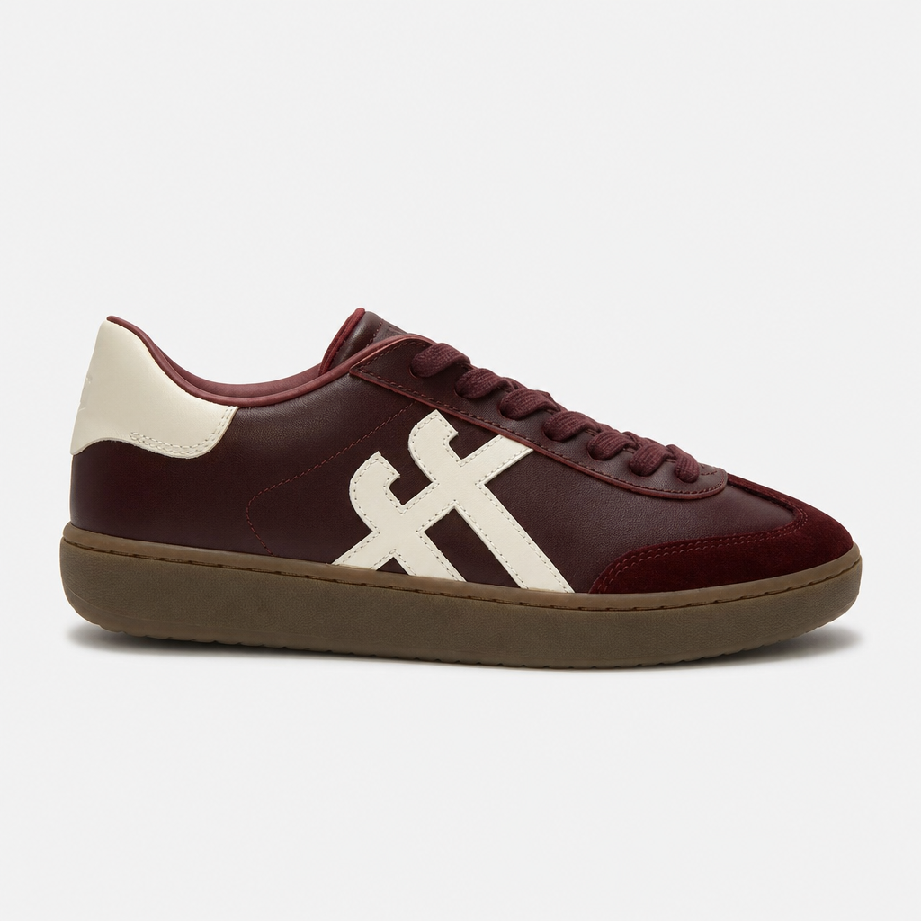 FitFlop THE DASH T-TOE LEATHER Womens Casual Trainers Dark Merlot/Urban White