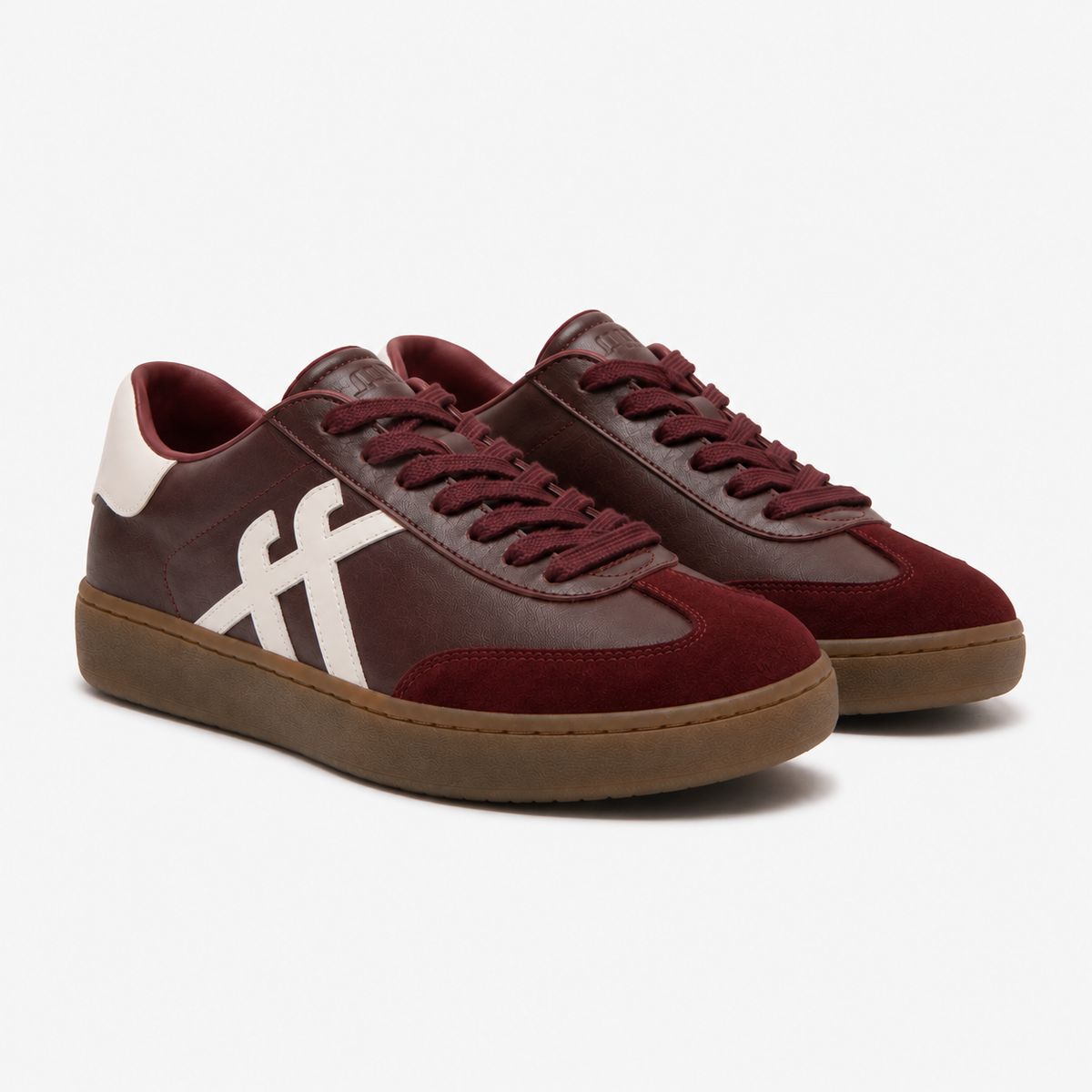 FitFlop THE DASH T-TOE LEATHER Womens Casual Trainers Dark Merlot/Urban White