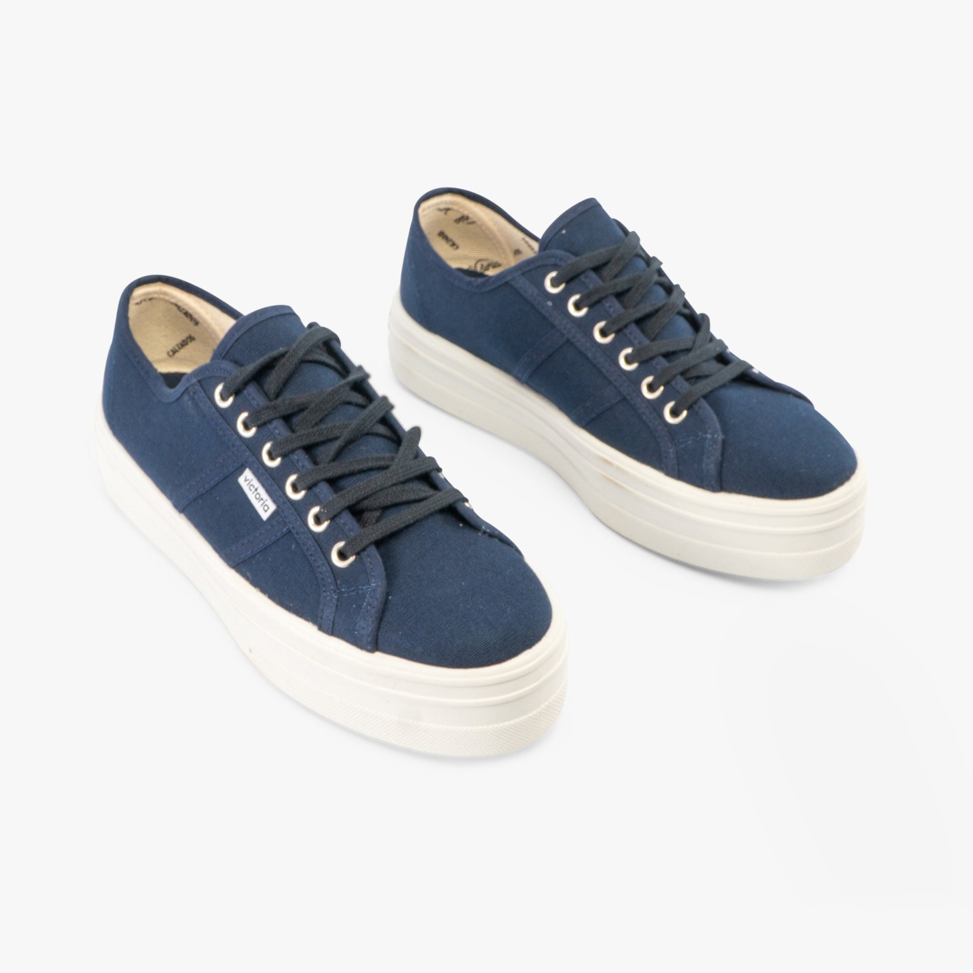 Victoria BARCELONA Womens Platform Canvas Trainers Blue