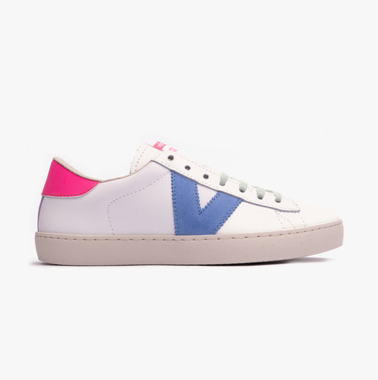 Victoria BERLIN LEATHER & NEON Womens Trainers Chicle