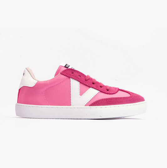 Victoria BERLIN SPLIT LEATHER & NYLON Womens Trainers Fucsia