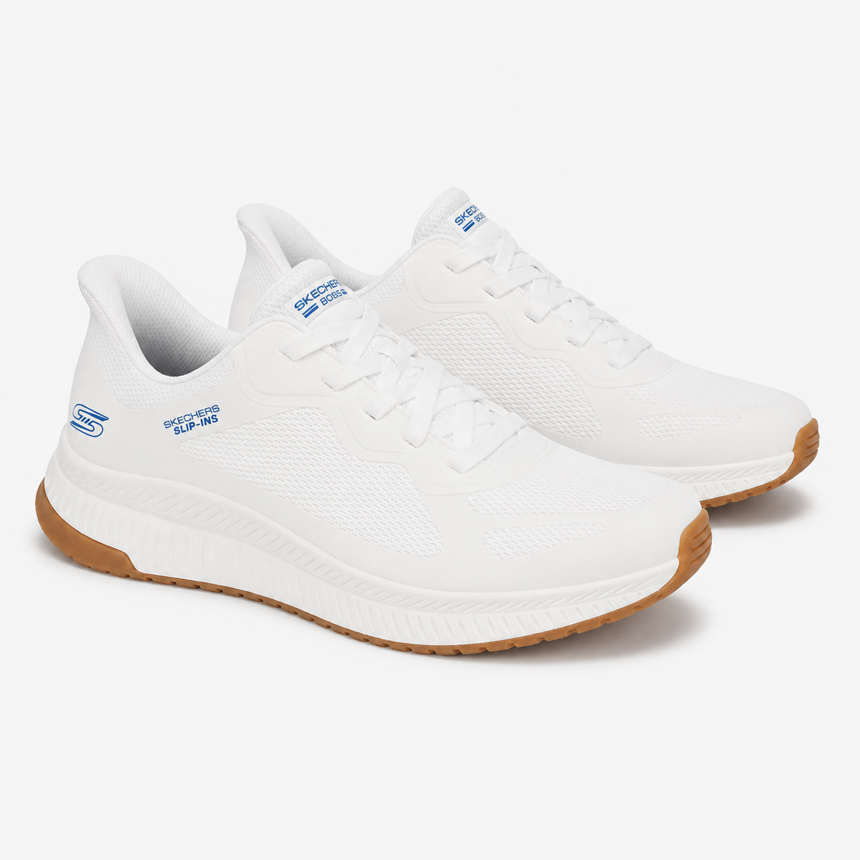 Skechers BOBS SPORT SQUAD CHAOS 4 Mens Casual Trainers White