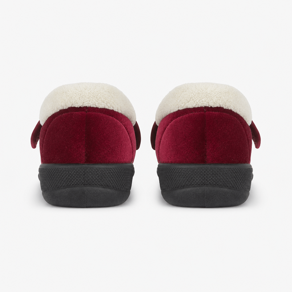 Jo & Joe MATILDA Womens Touch Fasten Slippers Wine