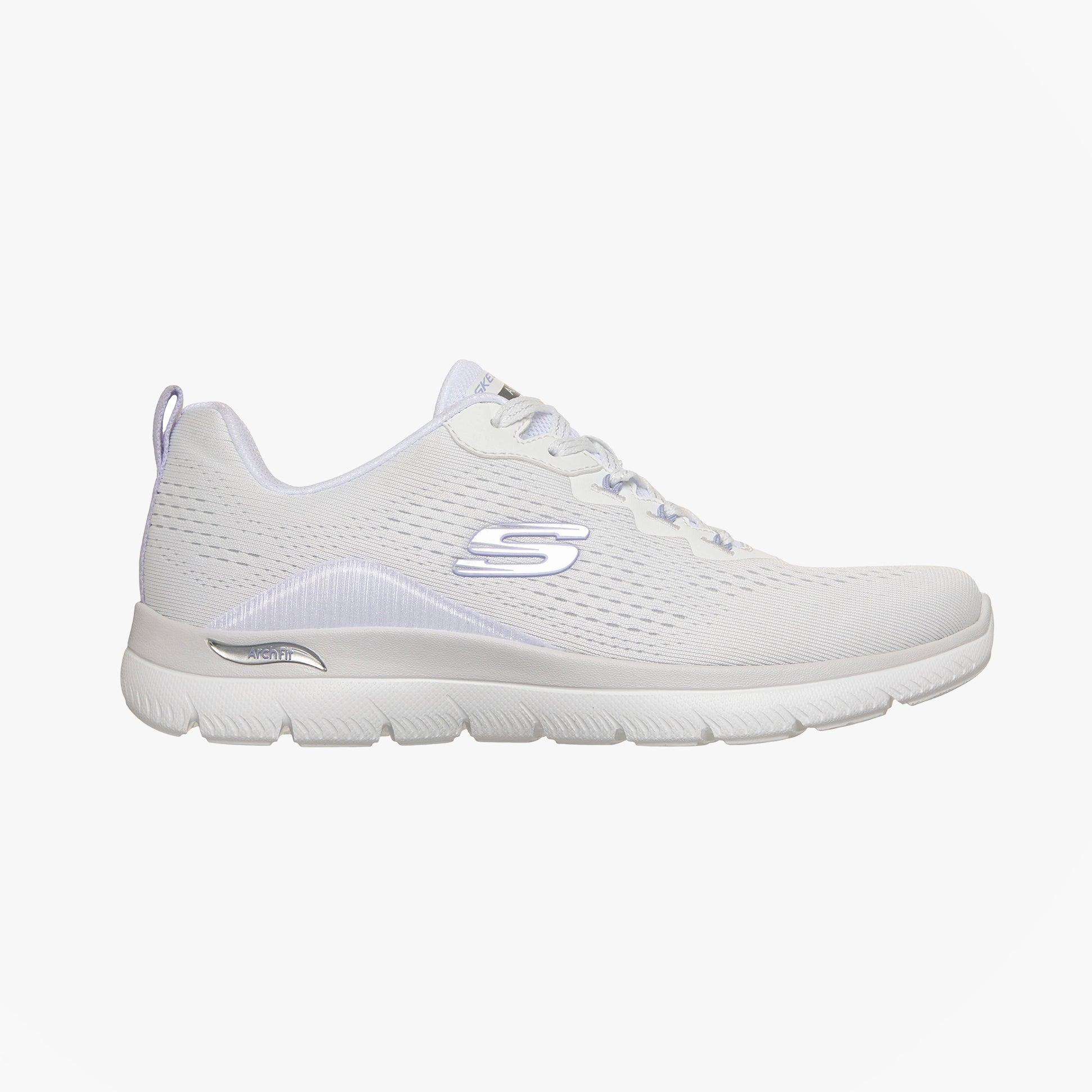 Skechers ARCH FIT SUMMITS - DAILY FLOW Womens Casual Trainers White Lavender
