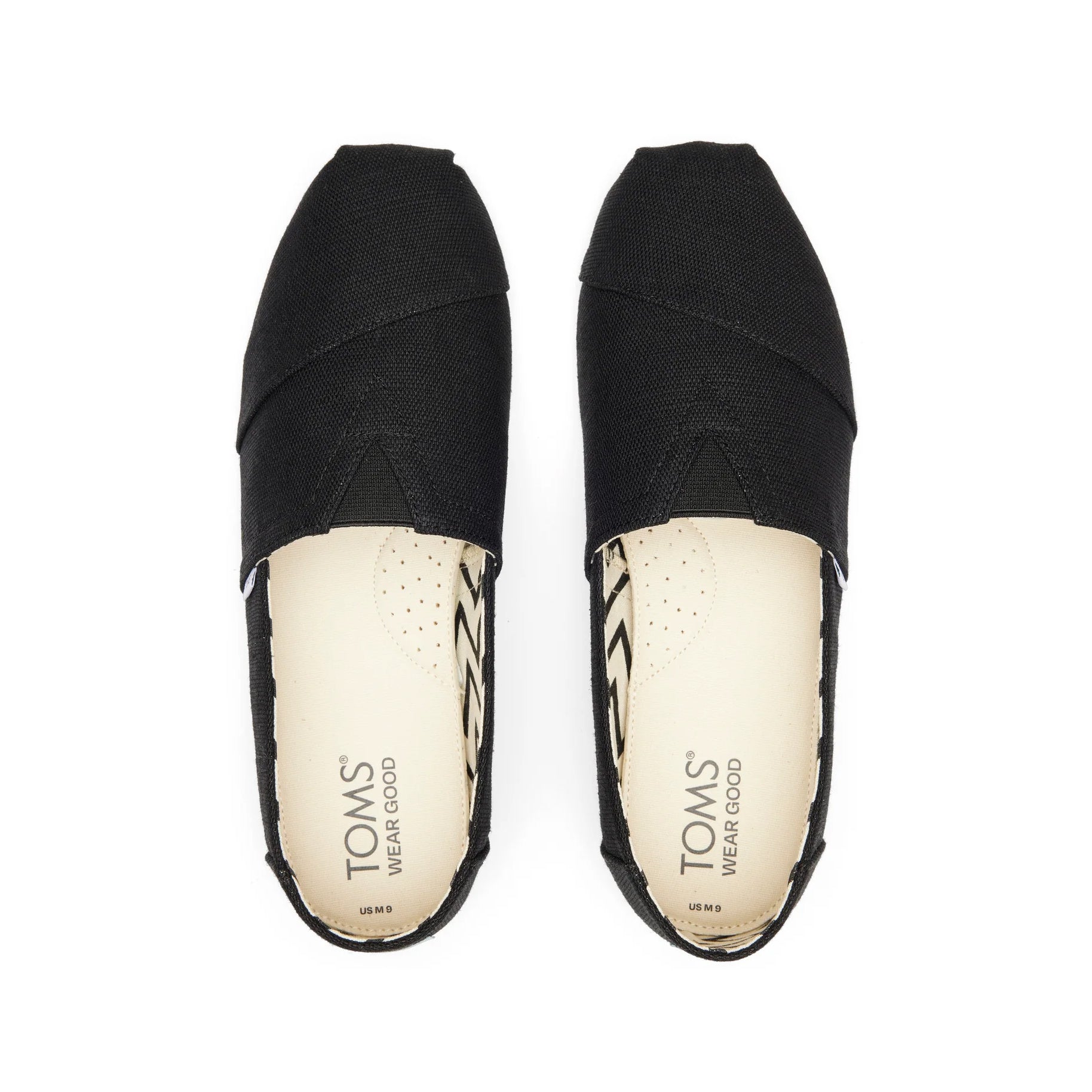 TOMS ALPARGATA CLASSIC Mens Espadrille Shoes Black/White