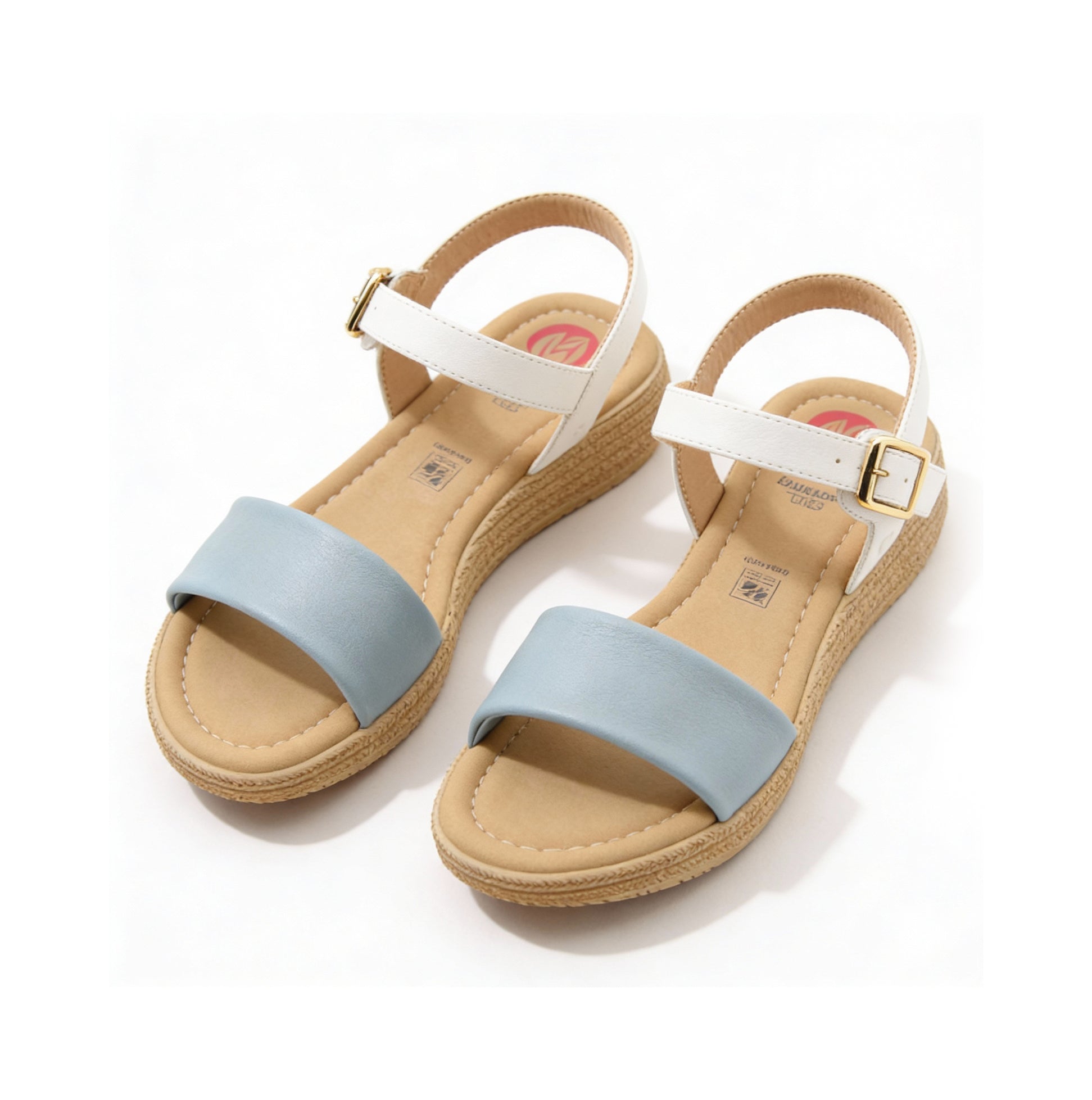 Heavenly Feet SARA Womens Platform  Sandals Blue/White