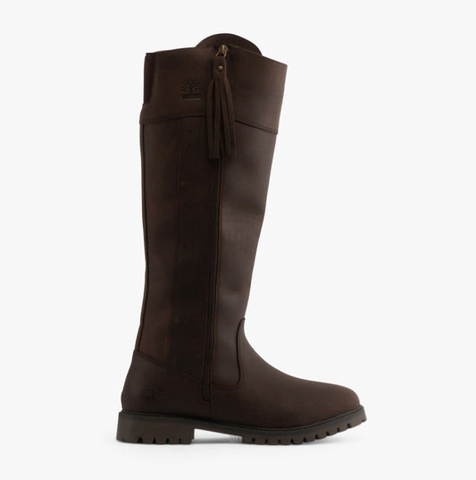 Woodland BAILEY Womens Leather Country Boots Dark Brown