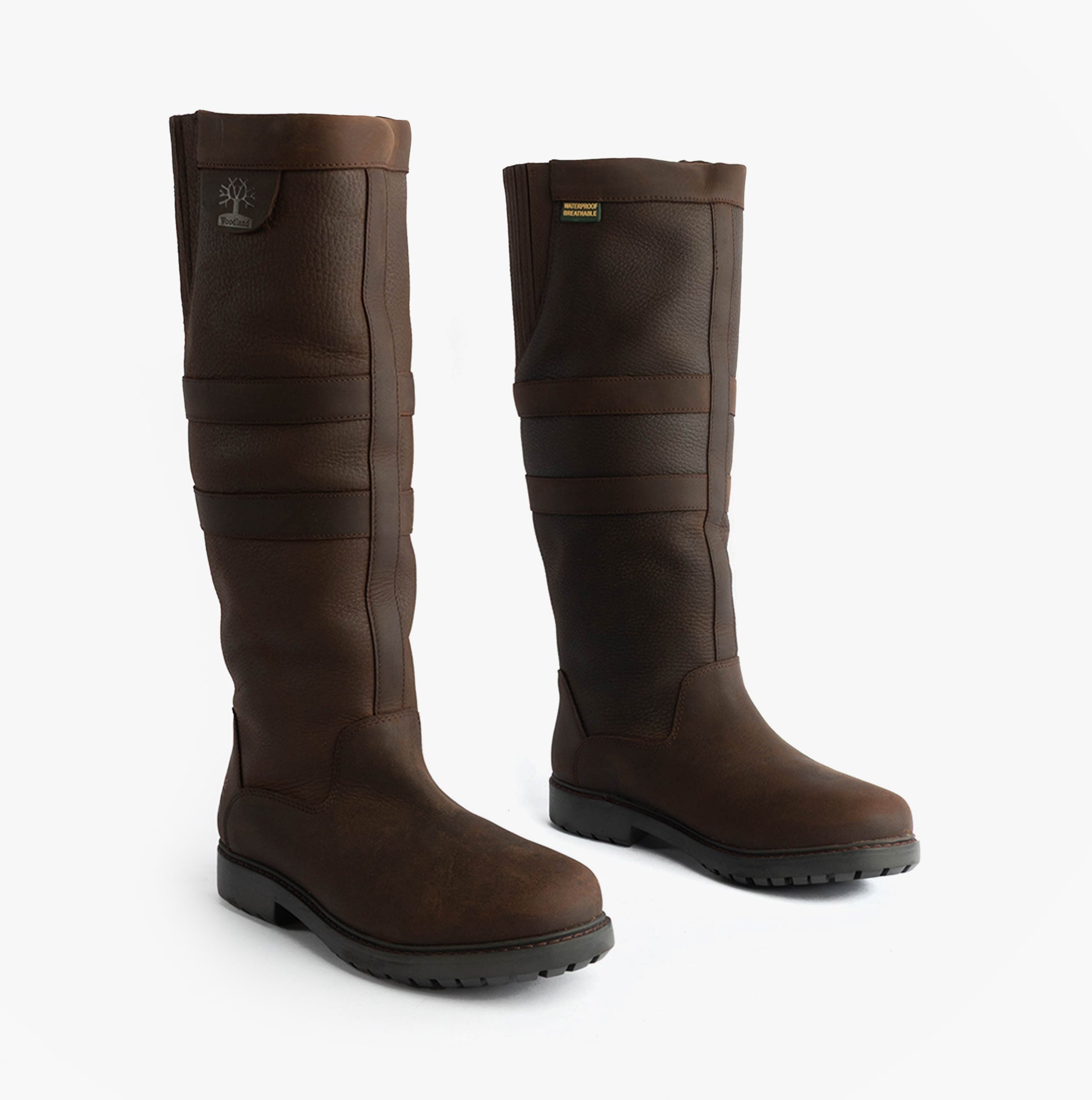 Woodland HAILEY Womens Leather Gusset Country Boots Dark Brown