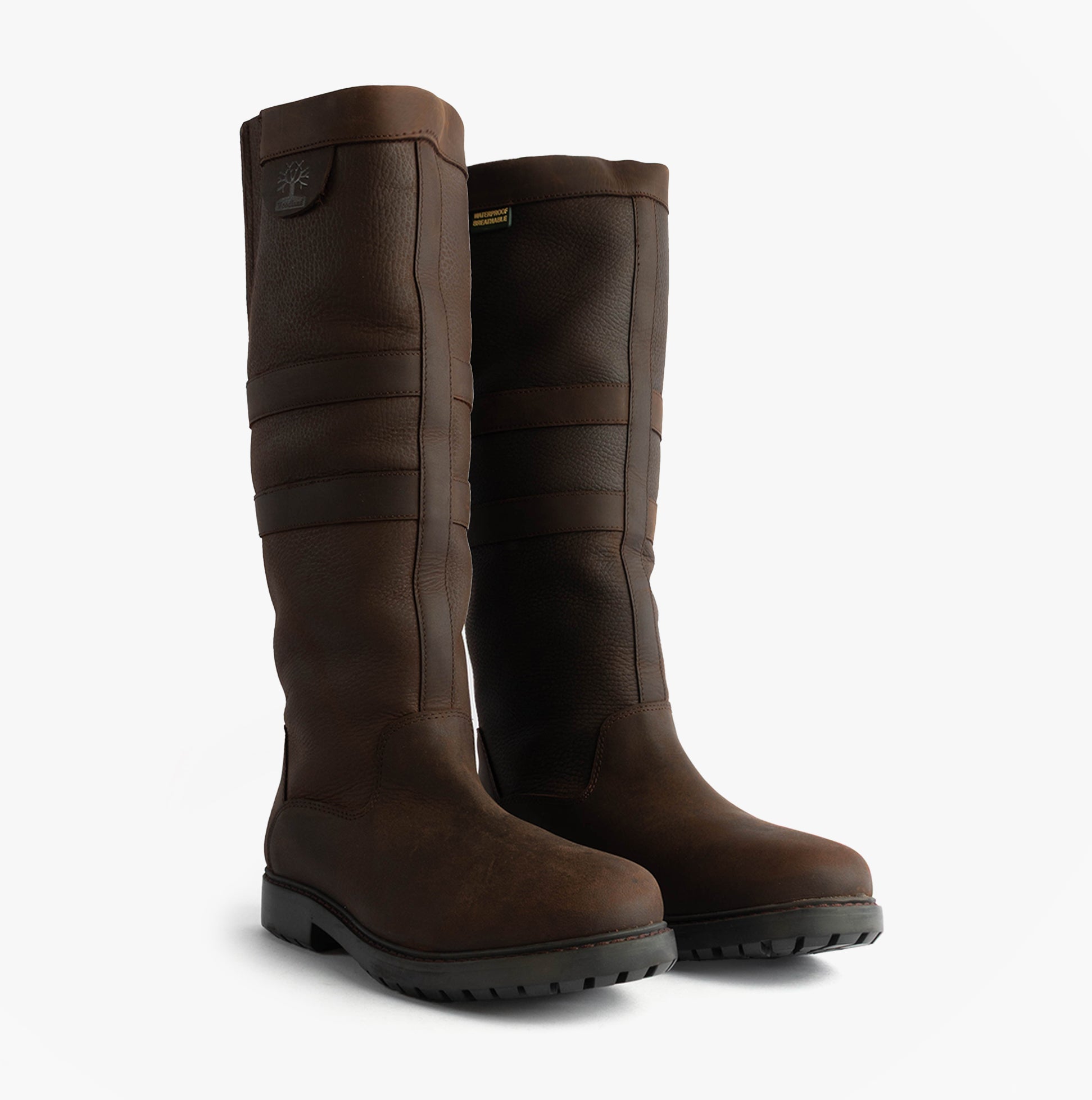 Woodland HAILEY Womens Leather Gusset Country Boots Dark Brown