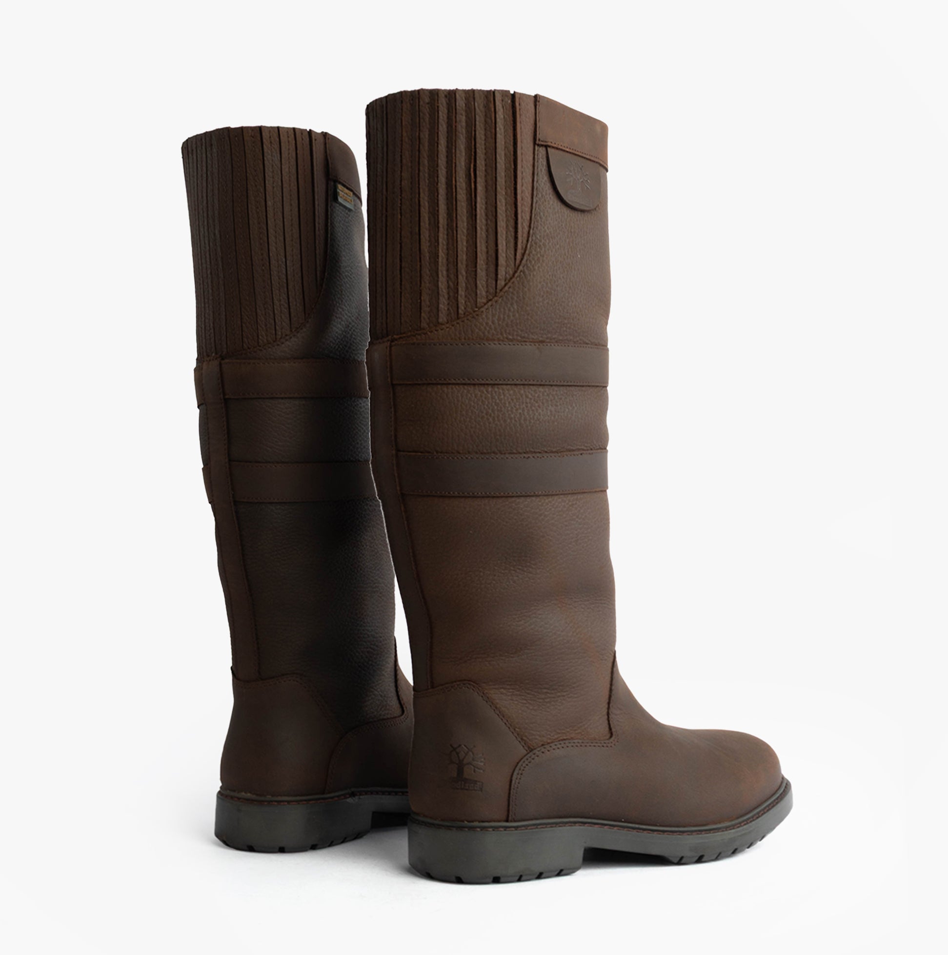 Woodland HAILEY Womens Leather Gusset Country Boots Dark Brown