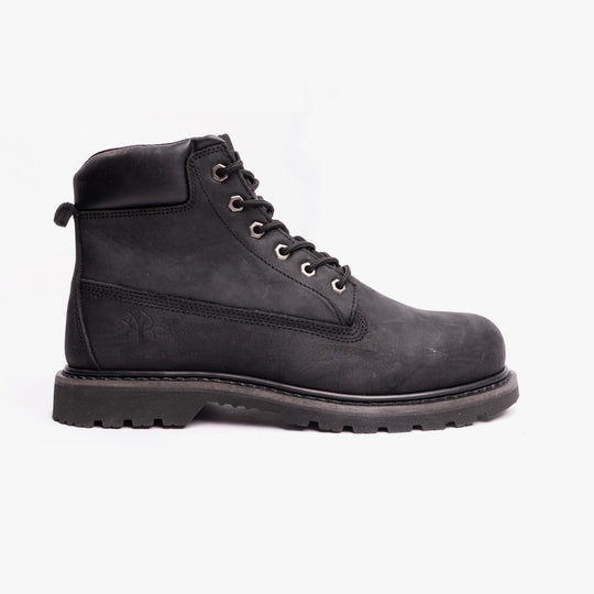 Woodland RICK Mens Waxy Leather Work Boots Black