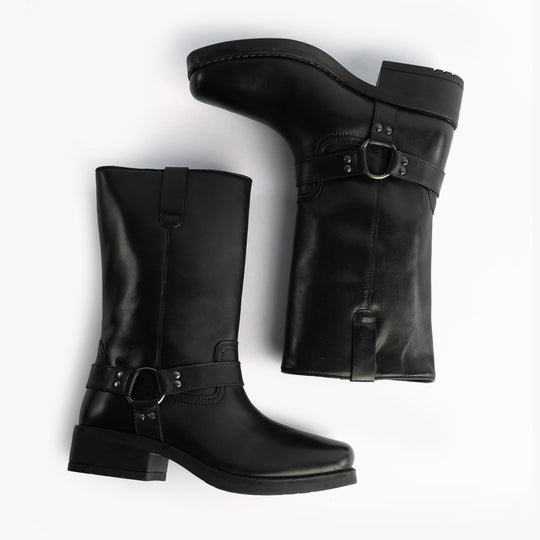 Woodland HIGH HARLEY Mens Leather Western Boots Black