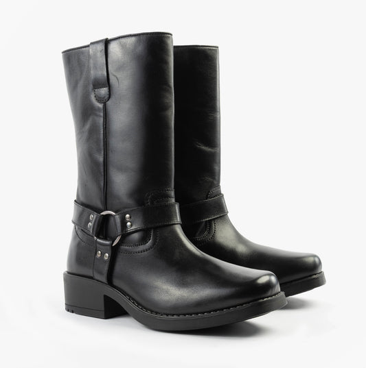 Woodland HIGH HARLEY Mens Leather Western Boots Black