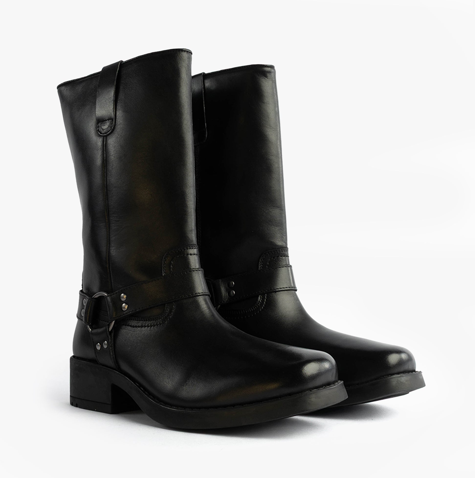 Woodland HIGH HARLEY Mens Leather Western Boots Black