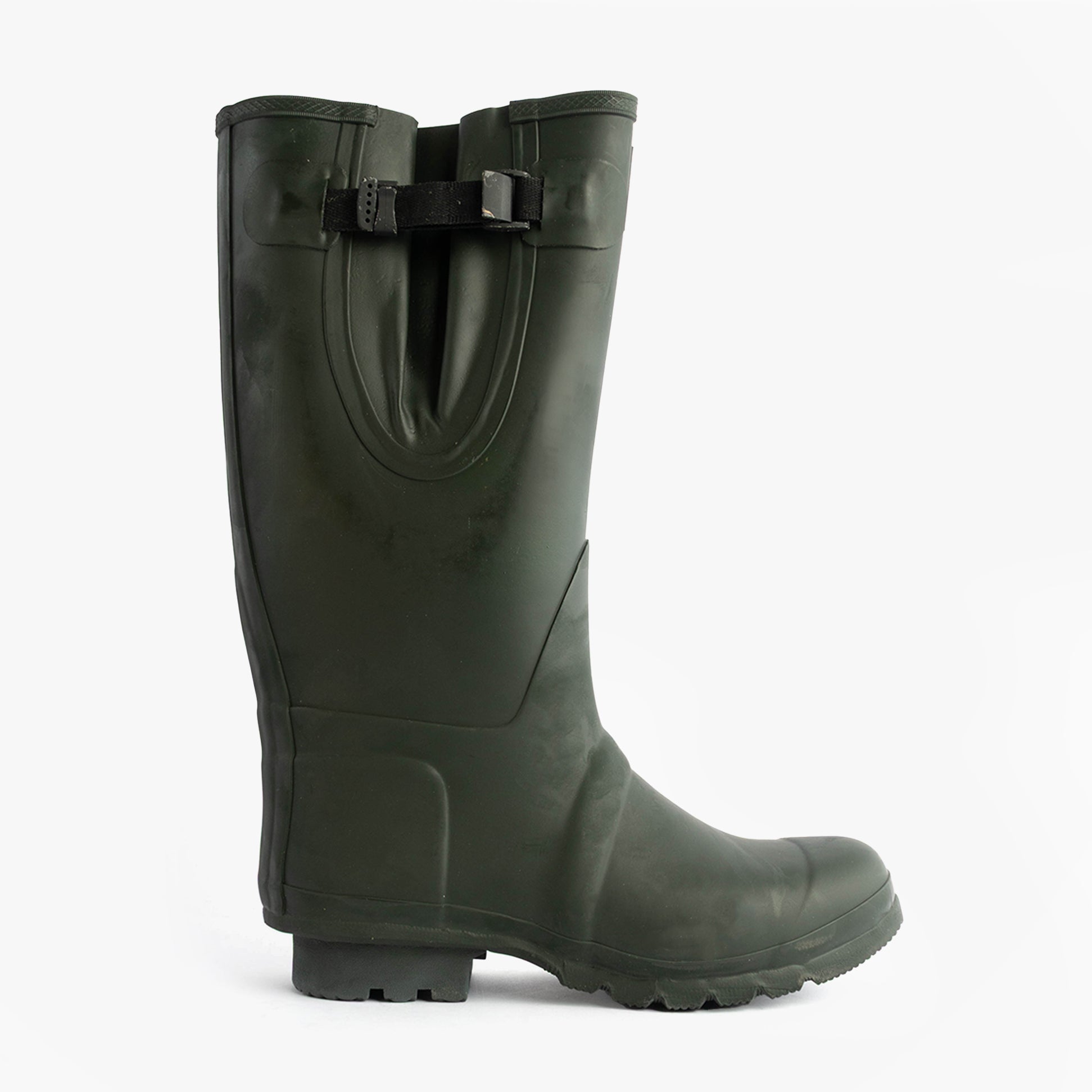 Woodland NEOPRENE Gusset Unisex Buckle Wellington Boots Olive Green