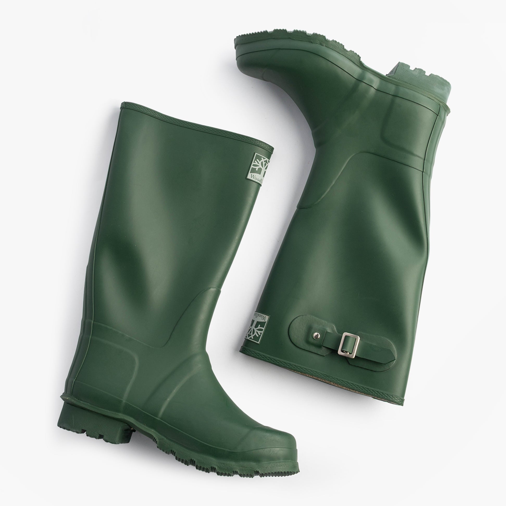 Woodland COUNTRY Wide Calf Unisex Buckle Wellington Boots Green