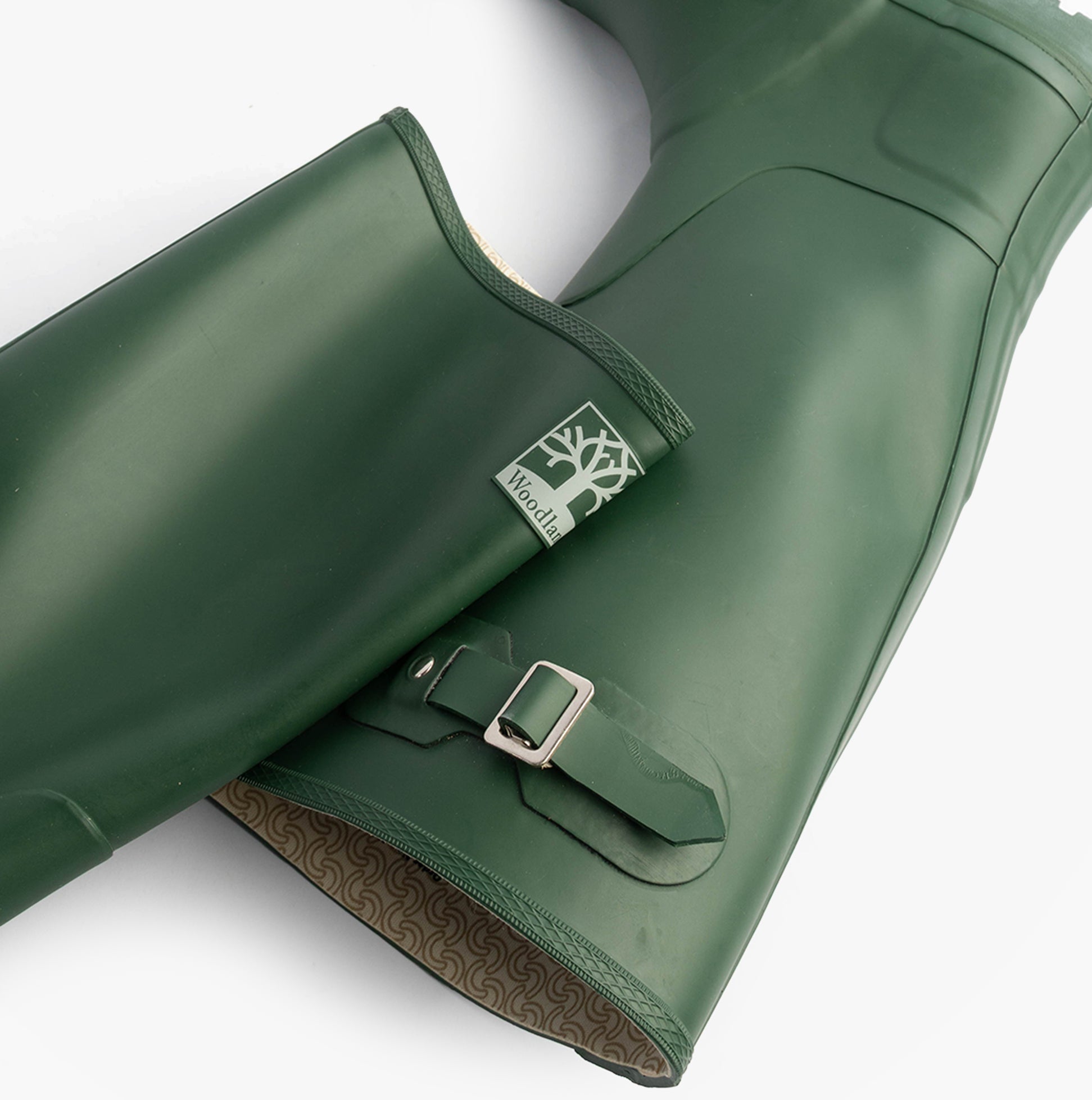 Woodland COUNTRY Wide Calf Unisex Buckle Wellington Boots Green