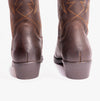 Wrangler TEXAS II HI Mens Leather Calf Length Cowboy Boots Dark Brown